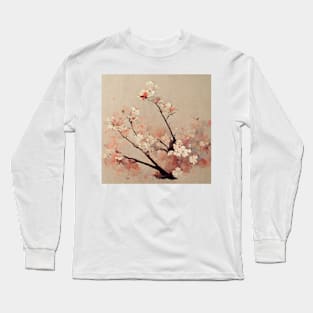 Traditional Japanese Sakura Canvas #3 Long Sleeve T-Shirt